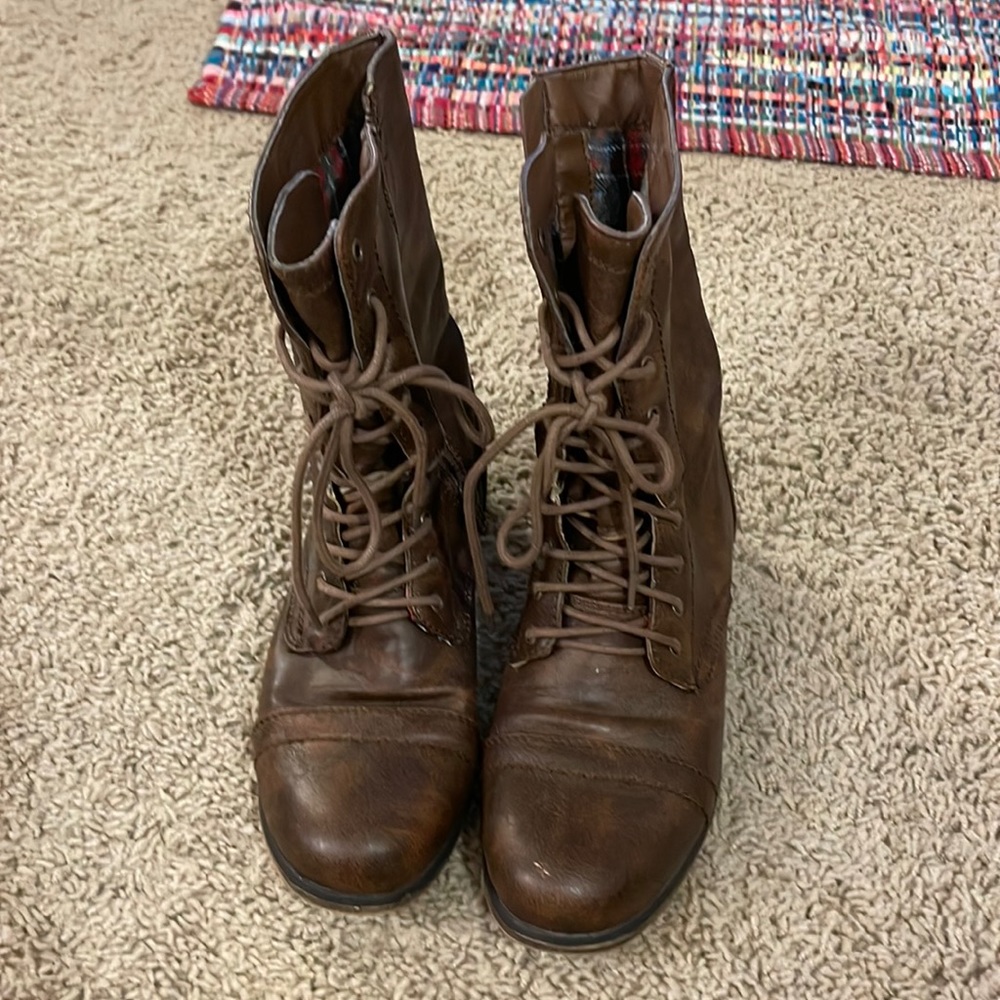 Brown Leather Spring Booties
